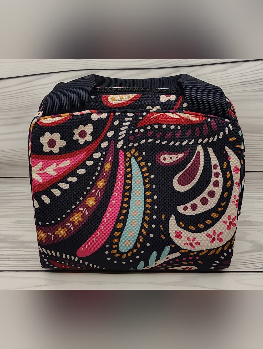 Vera Bradley Navy Paisley Lunch Bag Office School - Picture 6 of 10